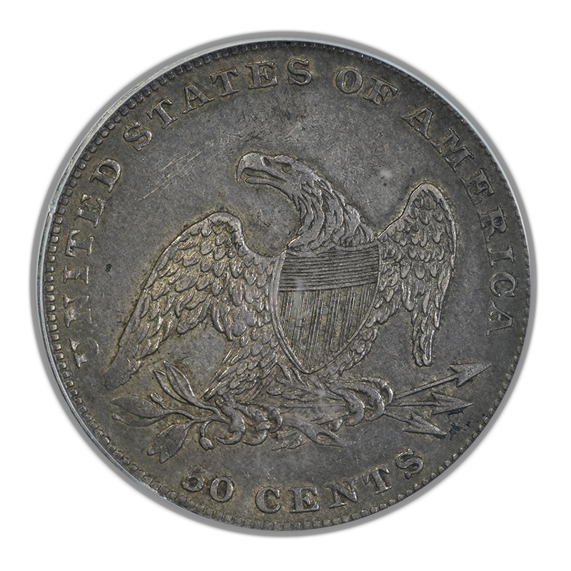 1837 Capped Bust Half Dollar 50C PCGS AU50 - Reeded Edge Reverse