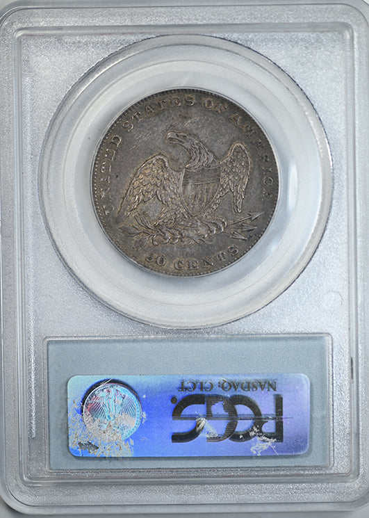 1837 Capped Bust Half Dollar 50C PCGS AU50 - Reeded Edge Reverse Slab