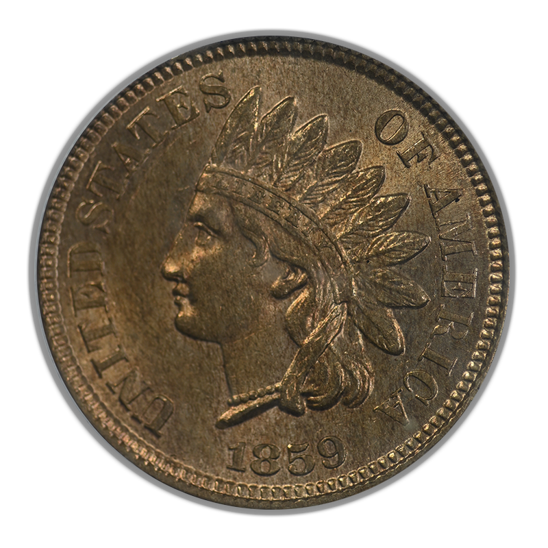 1859 Indian Head Cent 1C PCGS MS62 CAC Obverse