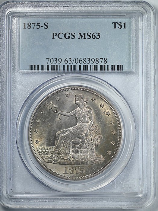 1875-S Trade Dollar T$1 PCGS MS63 Obverse Slab