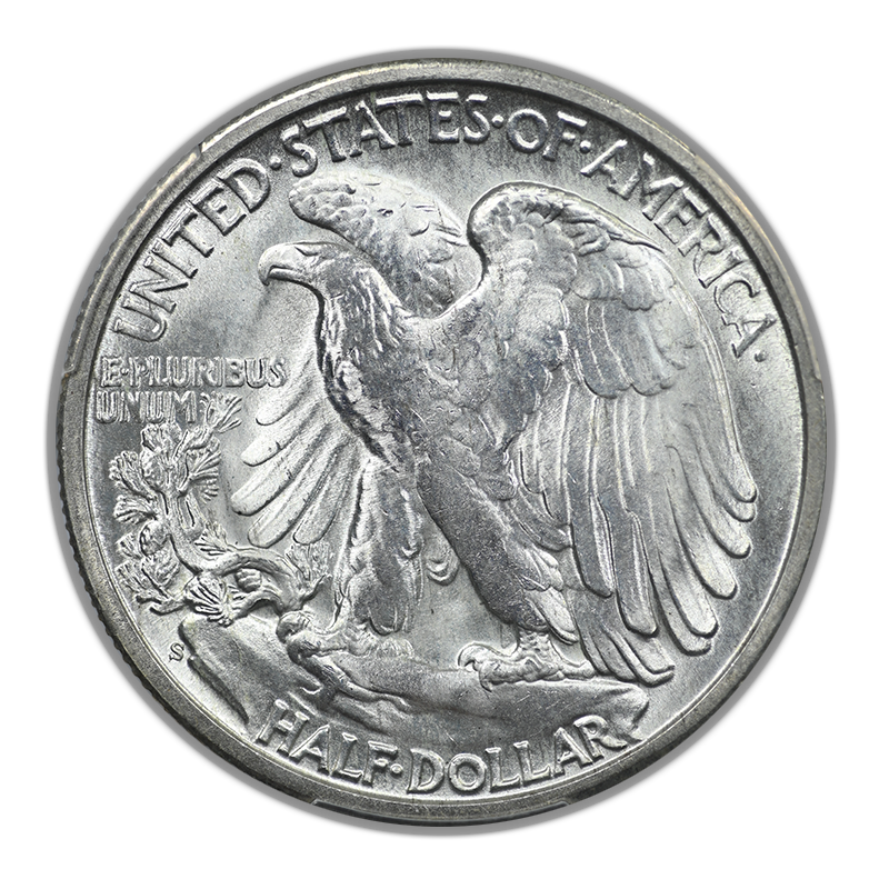 1943-S Walking Liberty Half Dollar 50C PCGS MS64 CAC FS-901, Missing Initials