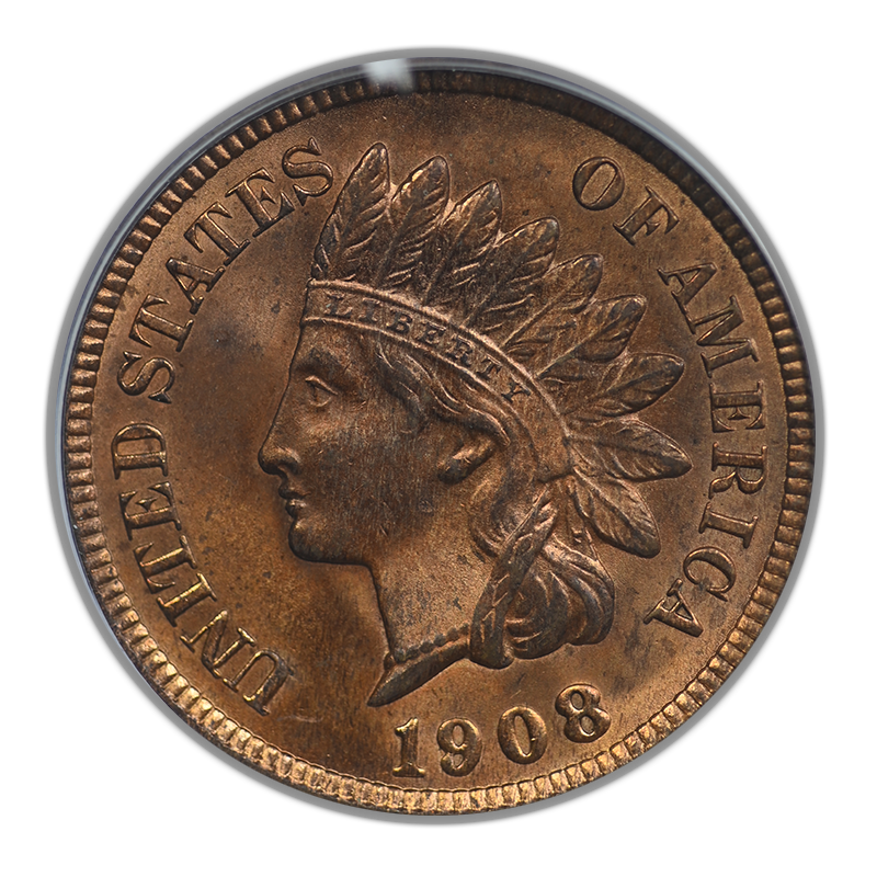 1908 Indian Head Cent 1C PCGS MS64RD Obverse