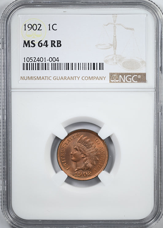 1902 Bronze Indian Head Cent 1C NGC MS64RB