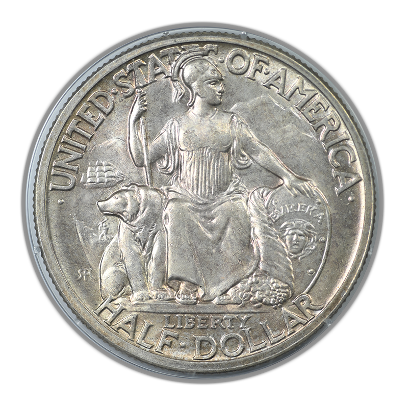 1936-D San Diego Classic Commemorative Half Dollar 50C PCGS Rattler MS63 - "109" Cert Number