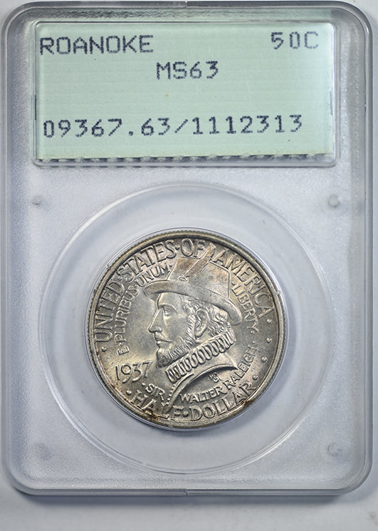 1937 Roanoke Classic Commemorative Half Dollar 50C PCGS Rattler