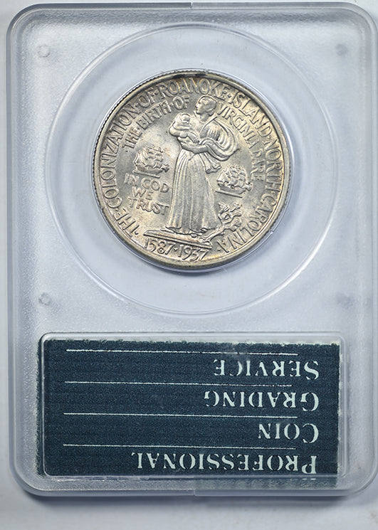 1937 Roanoke Classic Commemorative Half Dollar 50C PCGS Rattler MS63 Reverse Slab