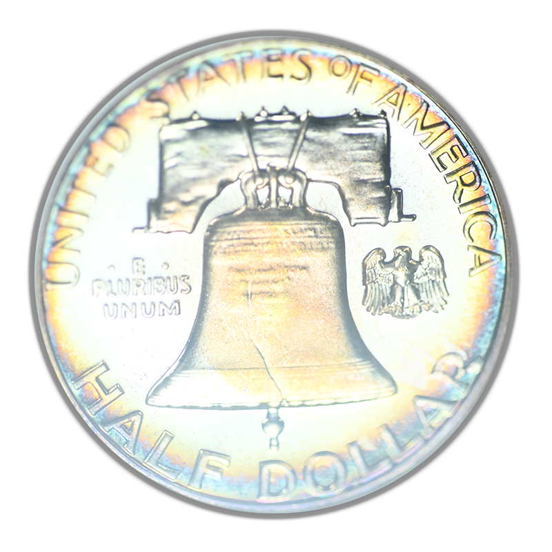 1962 Proof Franklin Half Dollar 50C ANACS Soapbox PF65 - TONED!