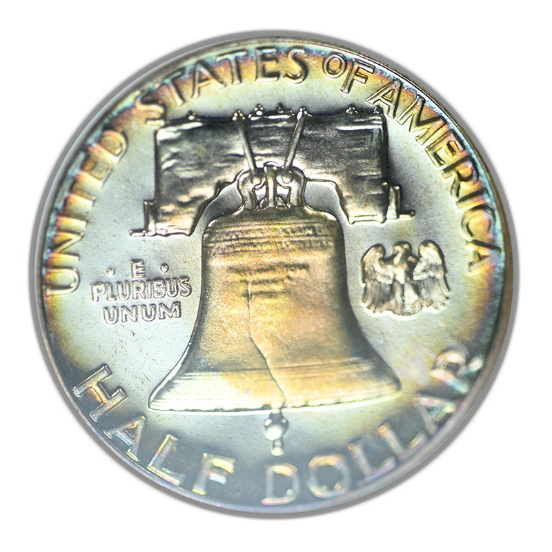 1962 Proof Franklin Half Dollar 50C ANACS Soapbox PF65 - TONED!