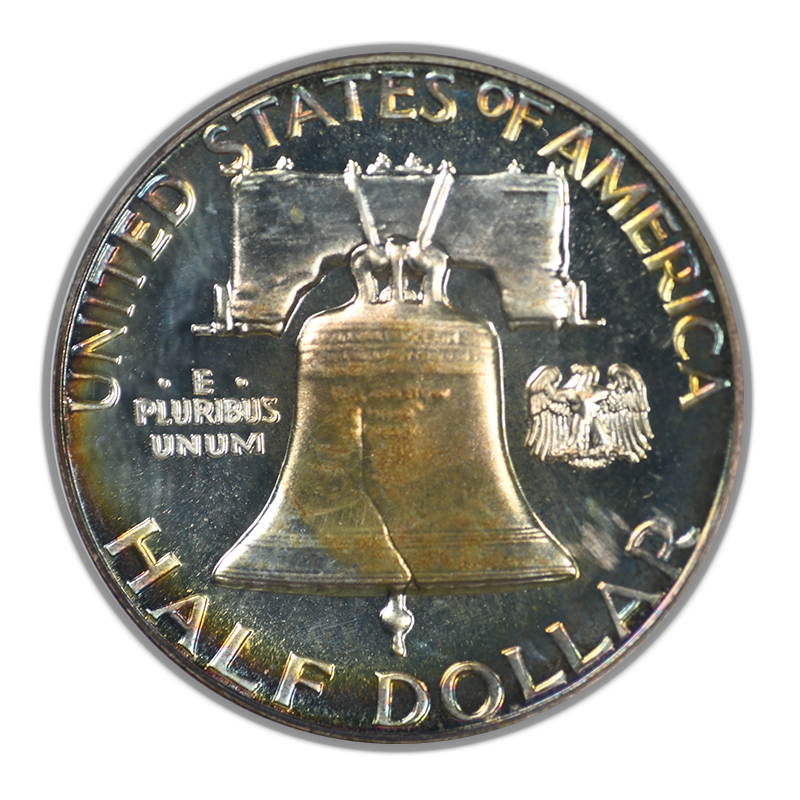 1962 Proof Franklin Half Dollar 50C ANACS Soapbox PF65 - TONED!