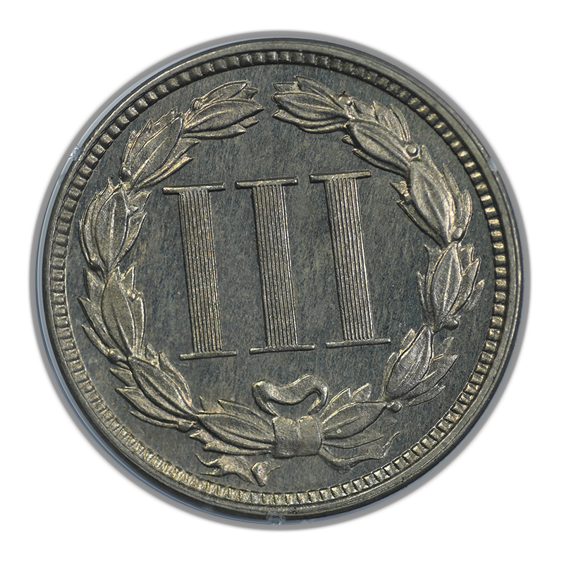 1879 Three Cent Nickel 3CN PCGS Rattler - Misattributed Proof JD-2 Reverse