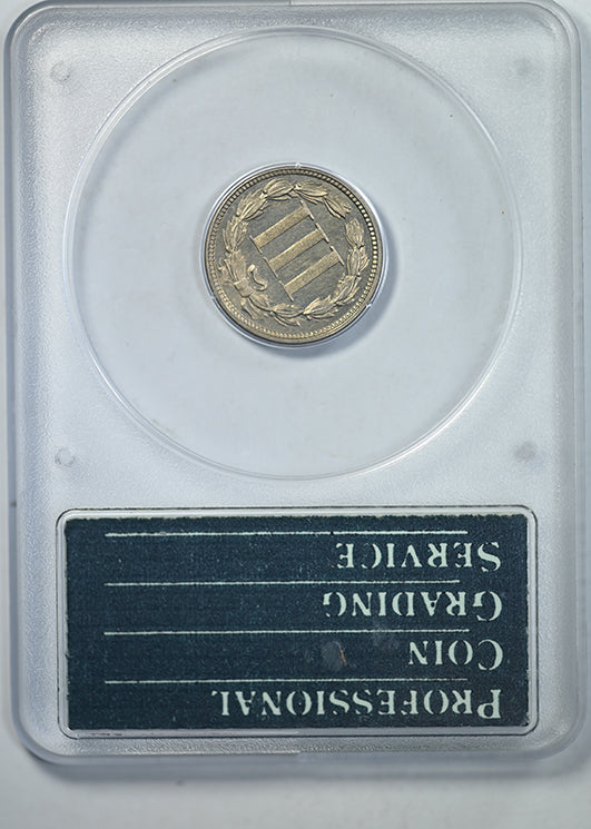 1879 Three Cent Nickel 3CN PCGS Rattler - Misattributed Proof JD-2 Reverse Slab