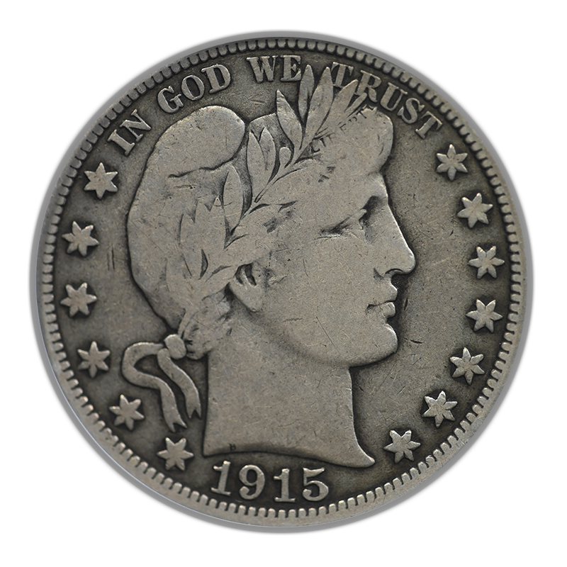 1915 Barber Half Dollar 50C PCGS F12 CAC Obverse