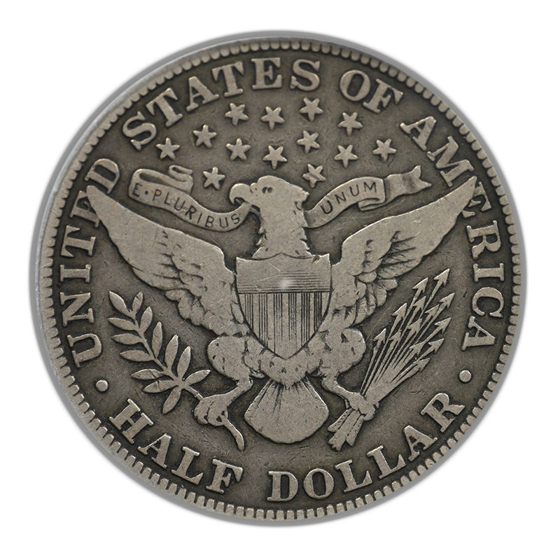 1915 Barber Half Dollar 50C PCGS F12 CAC Reverse