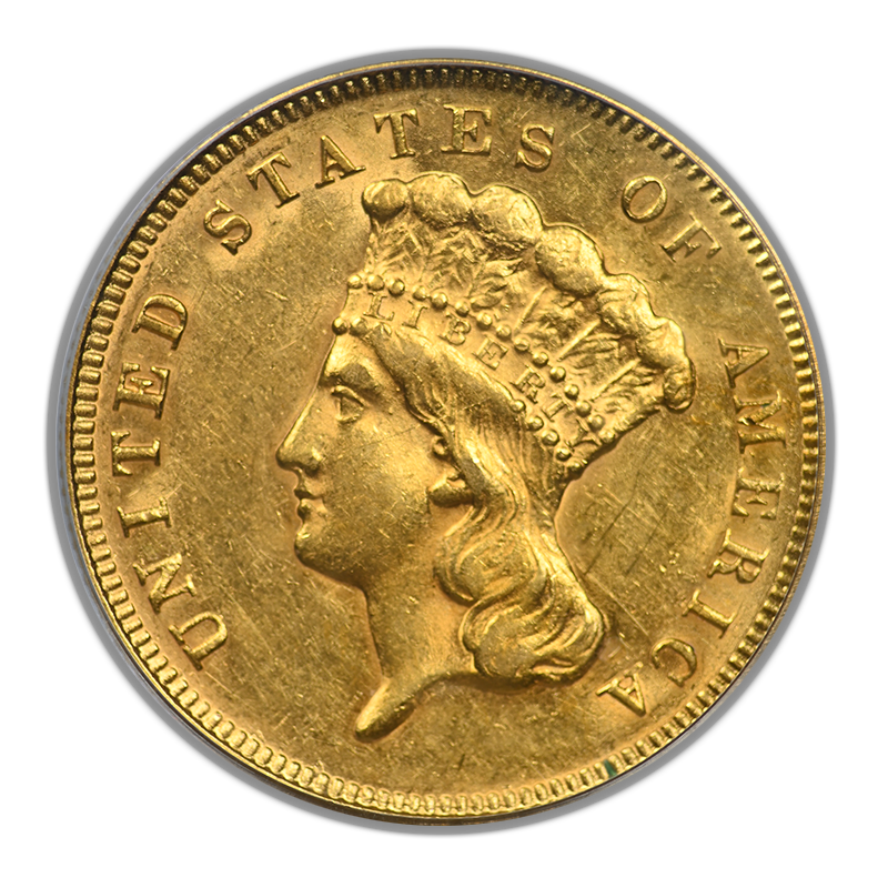 1878 Indian Princess Gold Three Dollar Piece $3 PCGS AU55