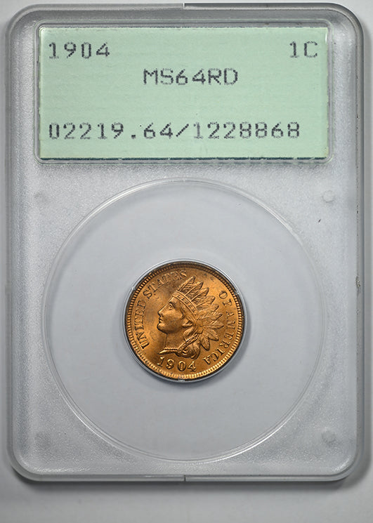 1904 Bronze Indian Head Cent 1C PCGS Rattler MS64RD