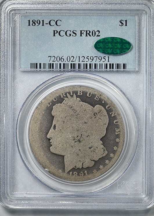 1891-CC Morgan Dollar $1 PCGS FR02 CAC