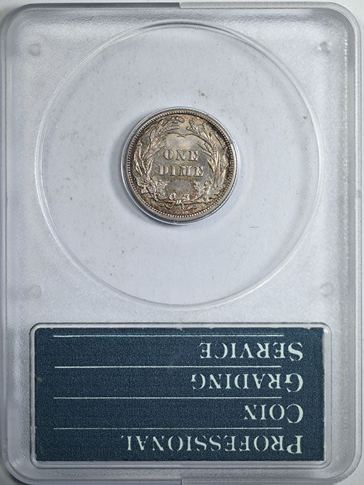 1914 Barber Dime 10C PCGS Rattler MS63 CAC Reverse Slab