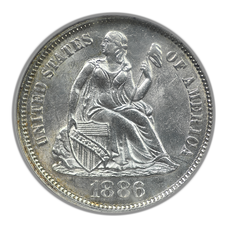1886 Liberty Seated Dime 10C NGC MS62