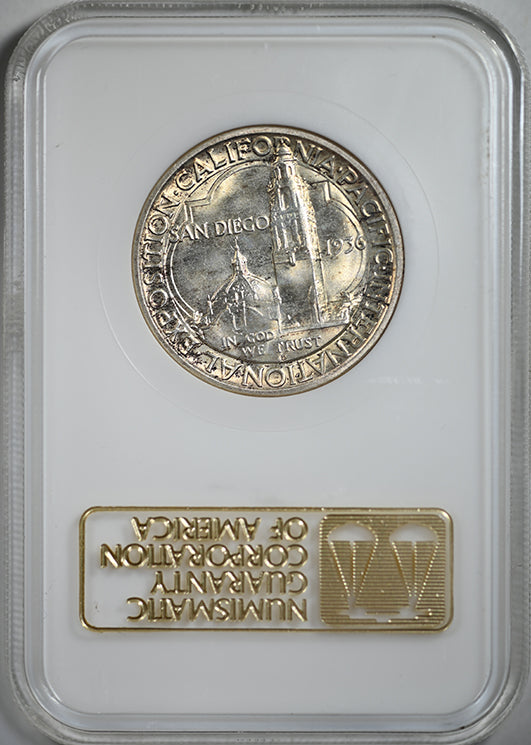 1936-D San Diego Classic Commemorative Half Dollar 50C NGC Fatty MS64