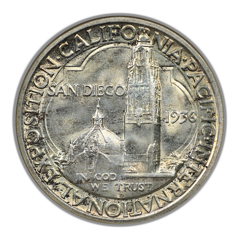 1936-D San Diego Classic Commemorative Half Dollar 50C NGC Fatty MS64