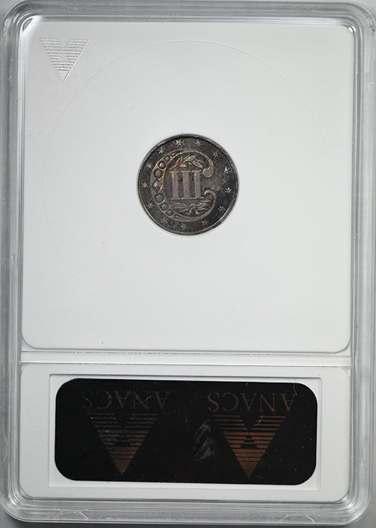 1867 Proof Three Cent Silver Piece 3CS ANACS Soapbox Net PF45