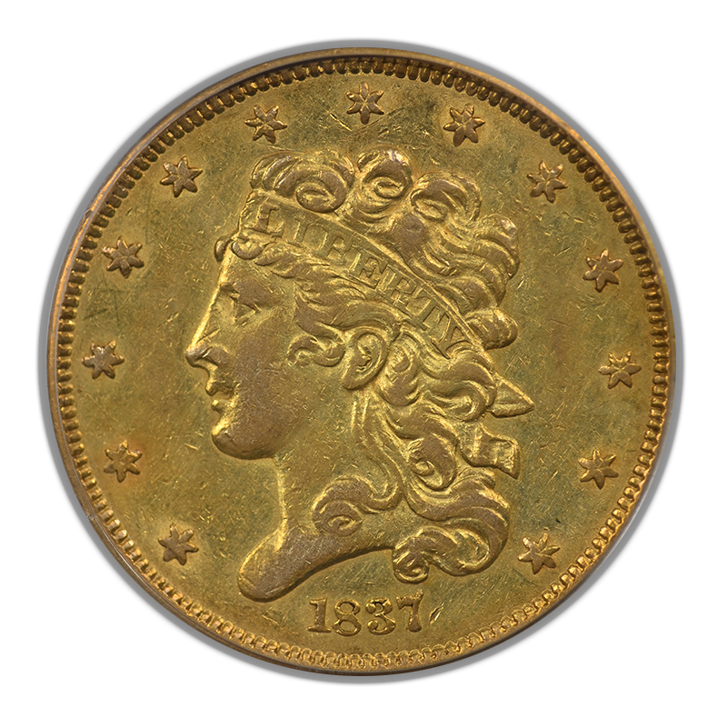1837 Classic Head Gold Half Eagle $5 PCGS XF40