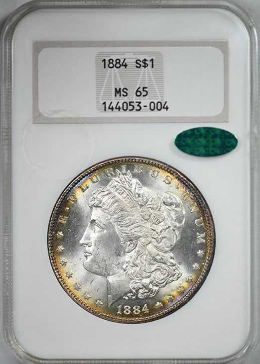 1884 Morgan Dollar $1 NGC Fatty MS65 CAC - REVERSE TONED!