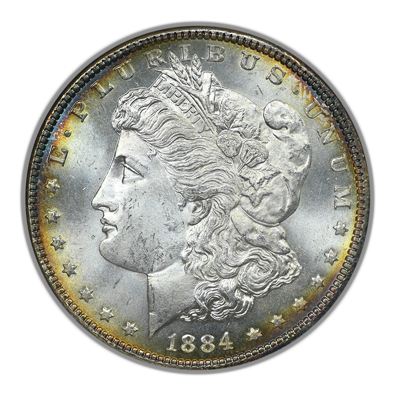 1884 Morgan Dollar $1 NGC Fatty MS65 CAC - REVERSE TONED!