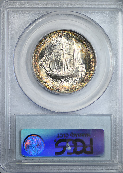 1921 Pilgrim Classic Commemorative Half Dollar 50C PCGS MS65 - TONED! Reverse Slab