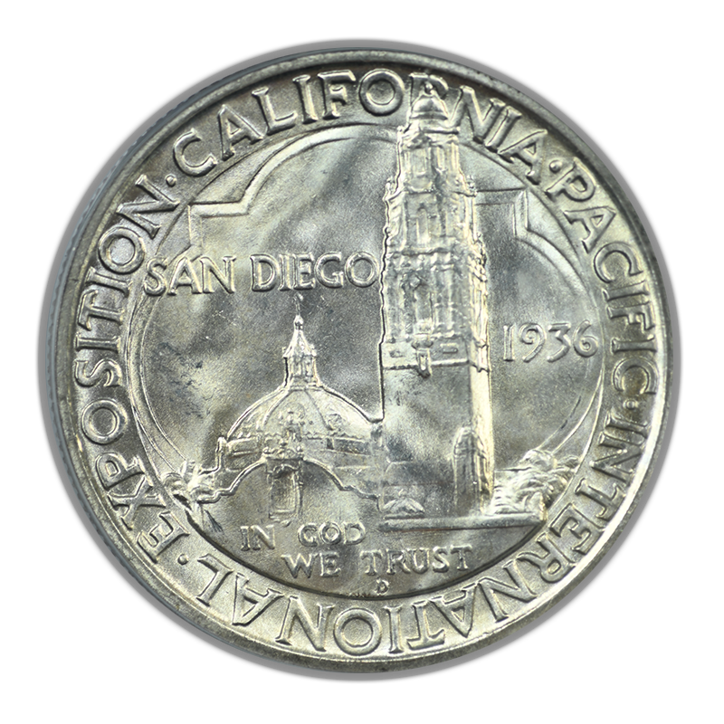 1936-D San Diego Classic Commemorative Half Dollar 50C PCGS MS65 OGH