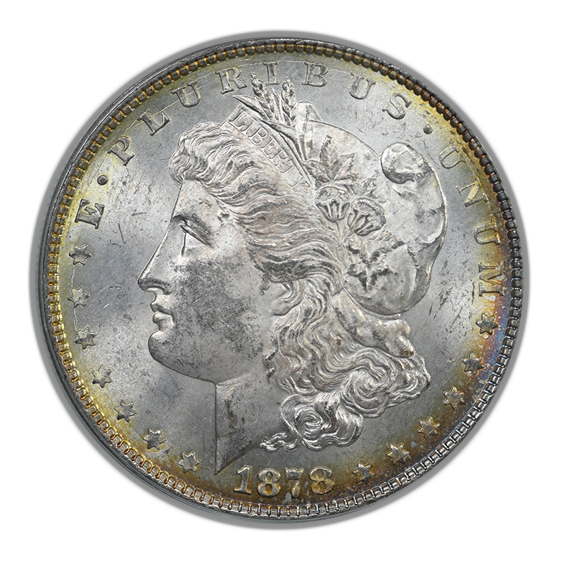 1878 8TF Morgan Dollar $1 PCGS MS62 CAC OGH - REVERSE TONED!