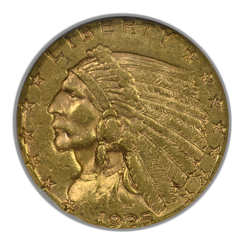 1925-D Indian Head Gold Quarter Eagle $2.50 NGC AU58 GSA