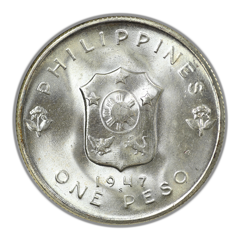 1947-S USA Philippines Peso NGC Fatty MS64 - Douglas MacArthur