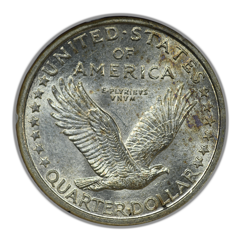 1917-D Type 1 Standing Liberty Quarter 25C NGC MS63FH - Full Head