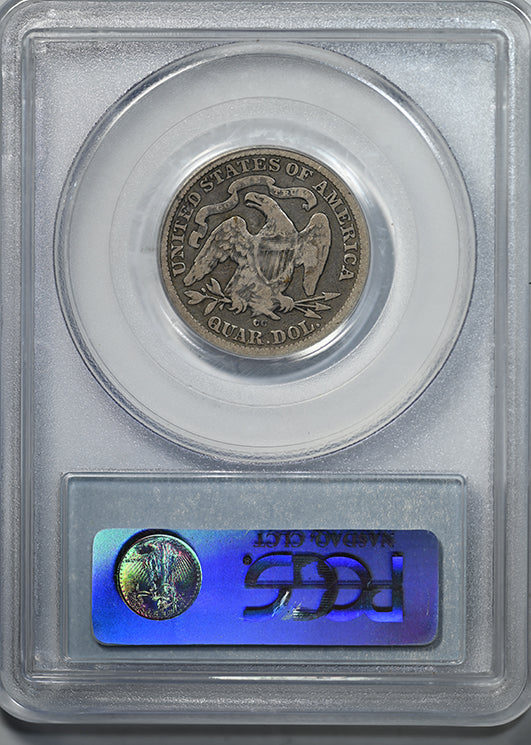 1876-CC Liberty Seated Quarter 25C PCGS F12 CAC Reverse Slab