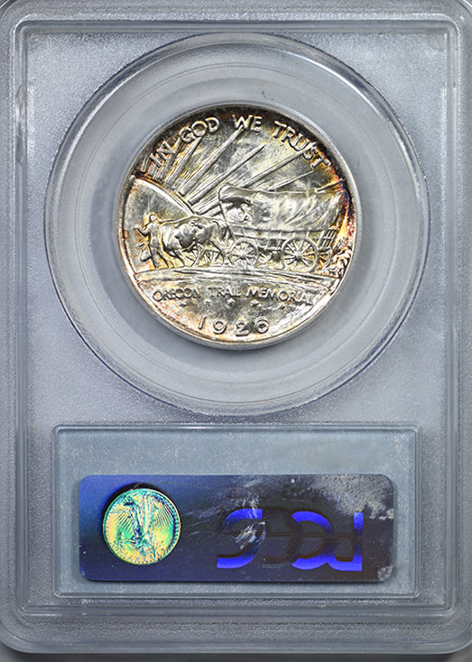 1926-S Oregon Trail Classic Commemorative Half Dollar 50C PCGS MS65+ CAC - TONED!
