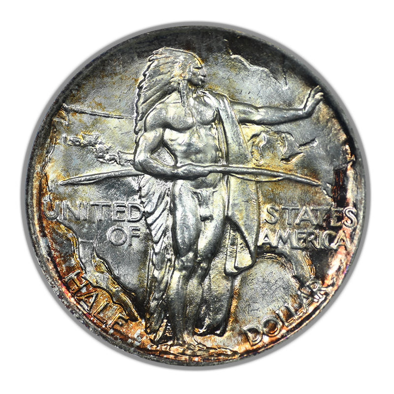 1926-S Oregon Trail Classic Commemorative Half Dollar 50C PCGS MS65+ CAC - TONED!