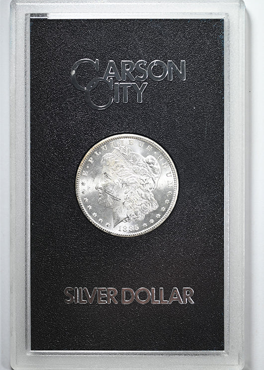 1885-CC Morgan Dollar $1 Carson City GSA Uncirculated - RAINBOW TONED REVERSE!