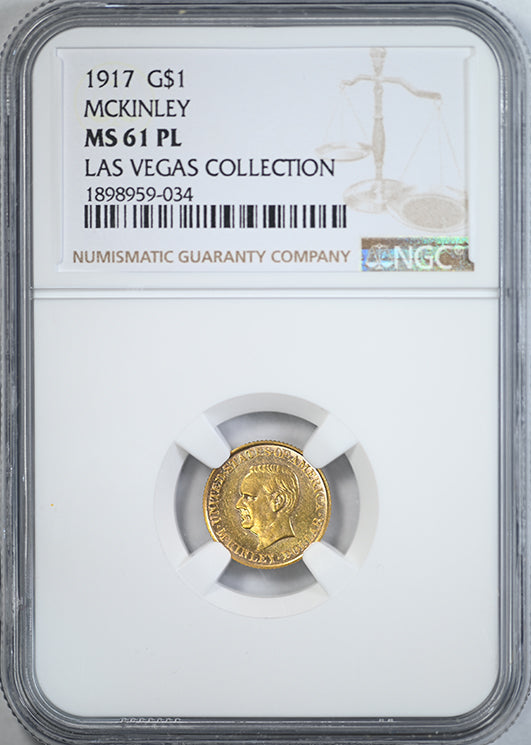 1917 McKinley Classic Commemorative Gold Dollar G$1 NGC MS61PL