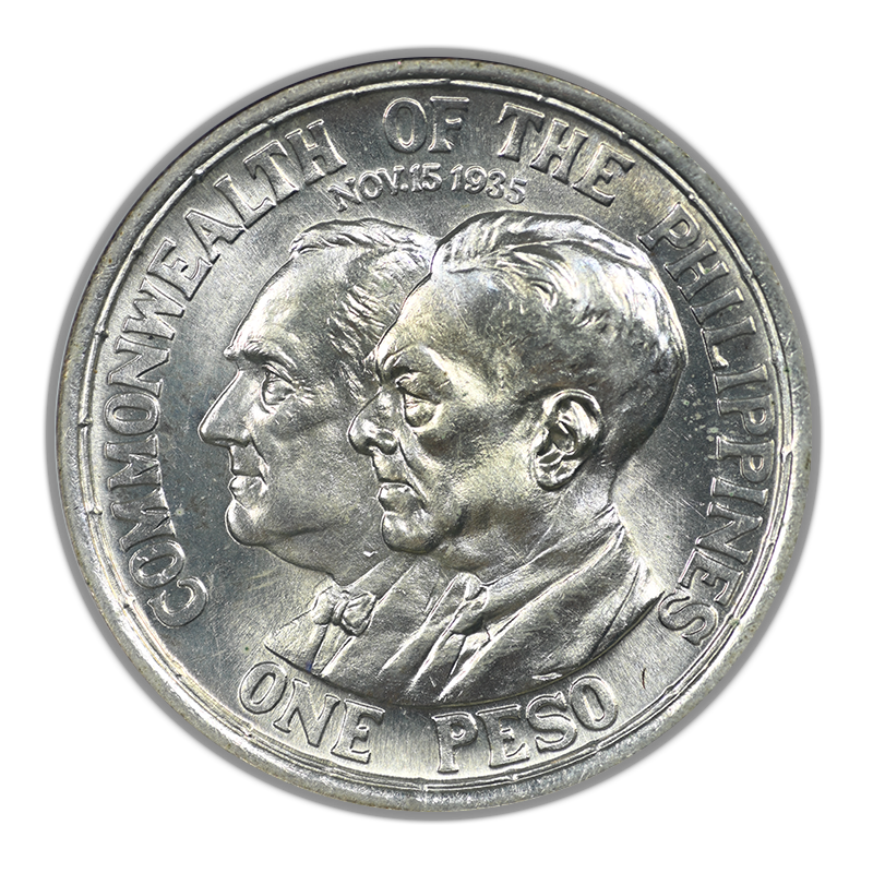 1936 M USA Philippines Peso NGC MS64 Roosevelt-Quezon