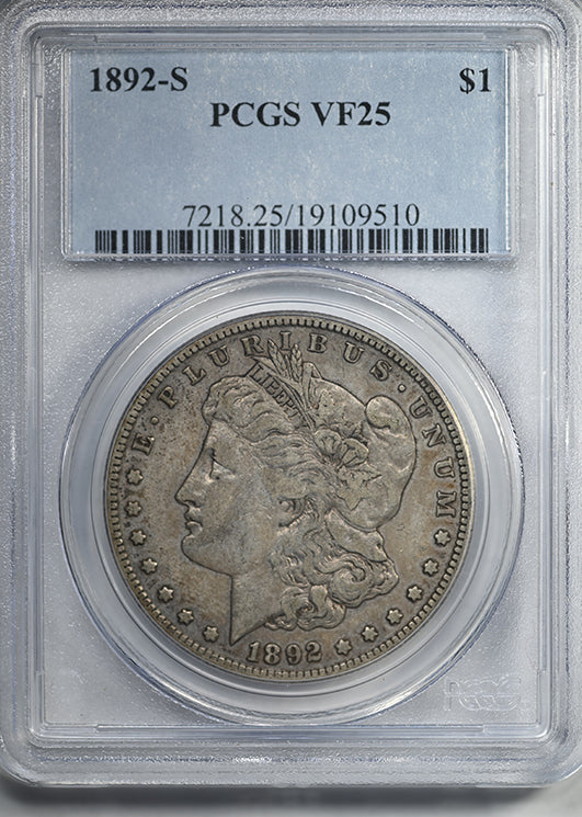 1892-S Morgan Dollar $1 PCGS VF25