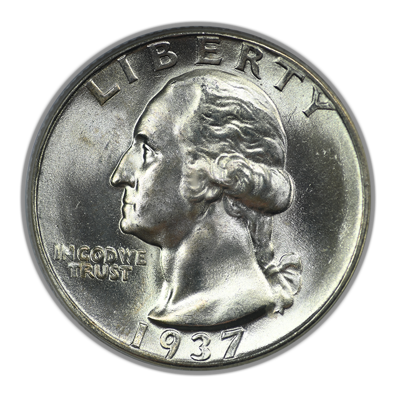 1937 Washington Quarter 25C PCGS MS66