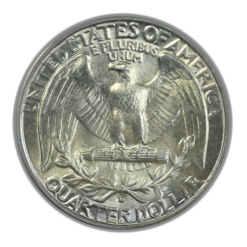 1932-D Washington Quarter 25C PCGS AU58 Reverse