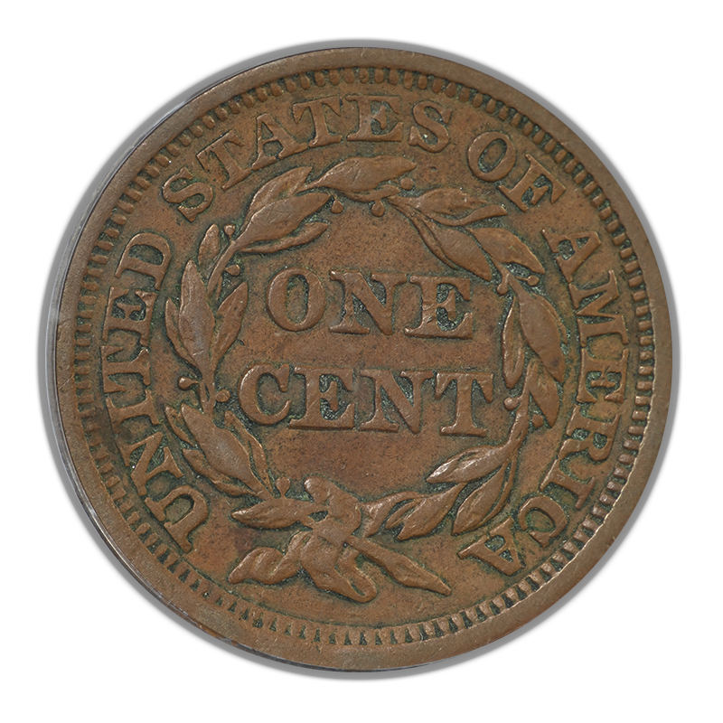 1857 Braided Hair Liberty Head Large Cent 1C PCGS XF40 - Small Date
