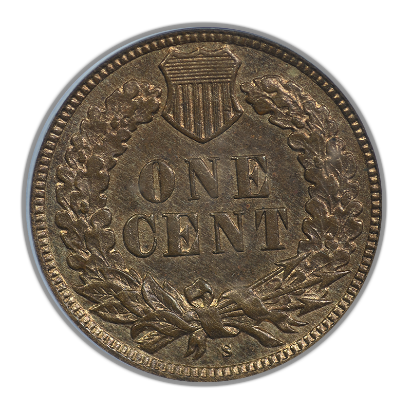 1908-S Indian Head Cent 1C PCGS MS64RB Reverse