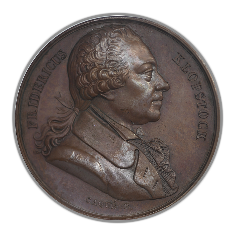 1820 Series Numismatic AE Fridericus Klopstock Medal NGC MS64BN (41mm) Durand E.