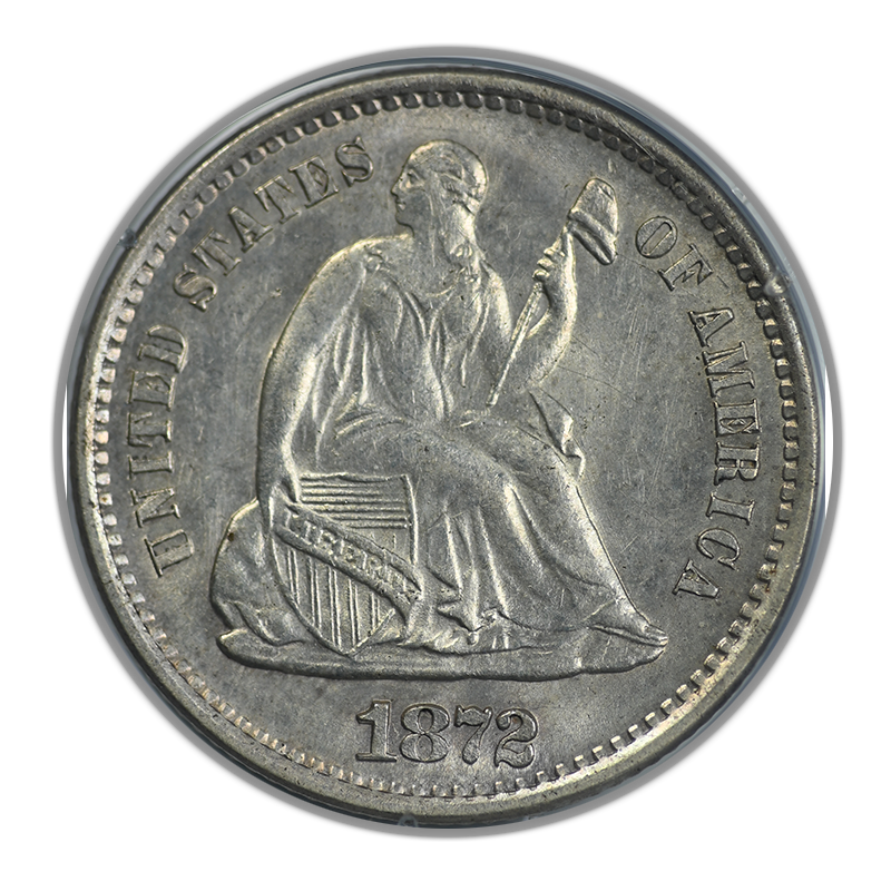 1872-S Liberty Seated Half Dime H10C PCGS Rattler MS60 Obverse