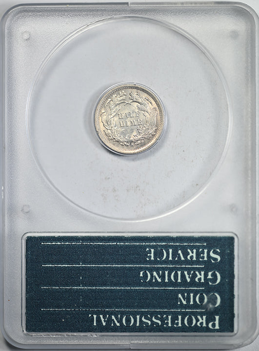 1872-S Liberty Seated Half Dime H10C PCGS Rattler MS60 Reverse Slab