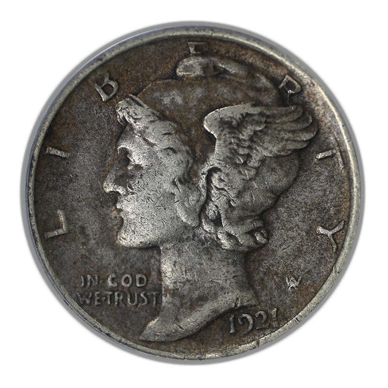 1921 Mercury Dime 10C PCGS VF35