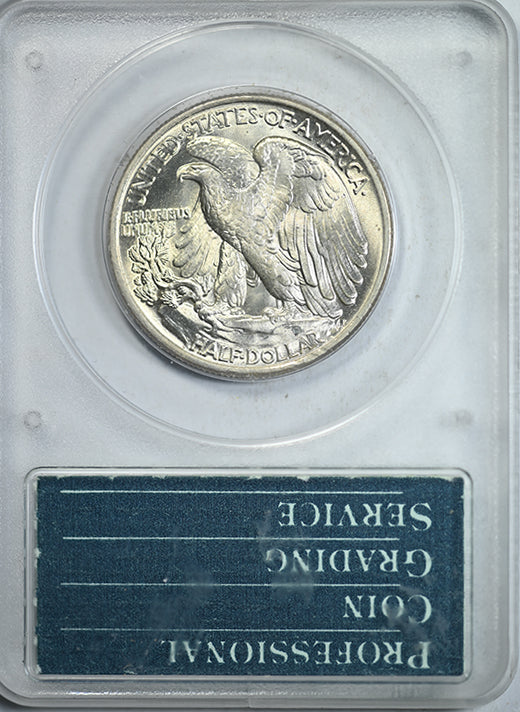 1945 Walking Liberty Half Dollar PCGS Rattler 50C MS63 CAC Reverse Slab